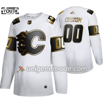 Kinder Eishockey Calgary Flames Trikot Custom Adidas 2019-2020 Golden Edition Weiß Authentic